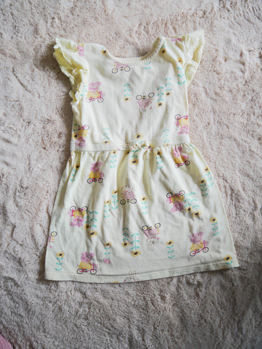 (FREE) Pepper Pig Yellow Dress / 2T - Thrift Club