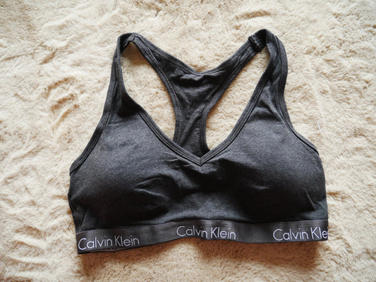 Calvin Klein Cotton Grey Bralette / L - Thrift Club